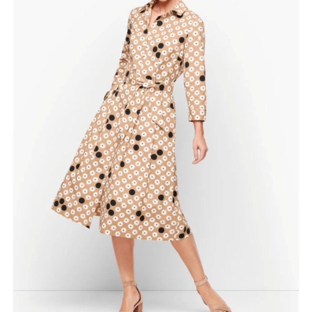 Talbots Dotted & Flowered Dress - size 6P